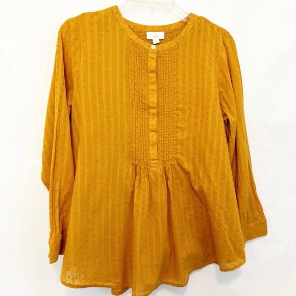 J. Jill Pleated Swiss Dot Cotton Top (PM) - Picture 2 of 10